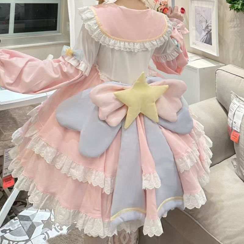 甘 ロリータ 魔法少女 スターライト ワンピース セーラー 量産型 星 スターライトセーラー襟魔法少女ワンピース | Maiden's Rêve