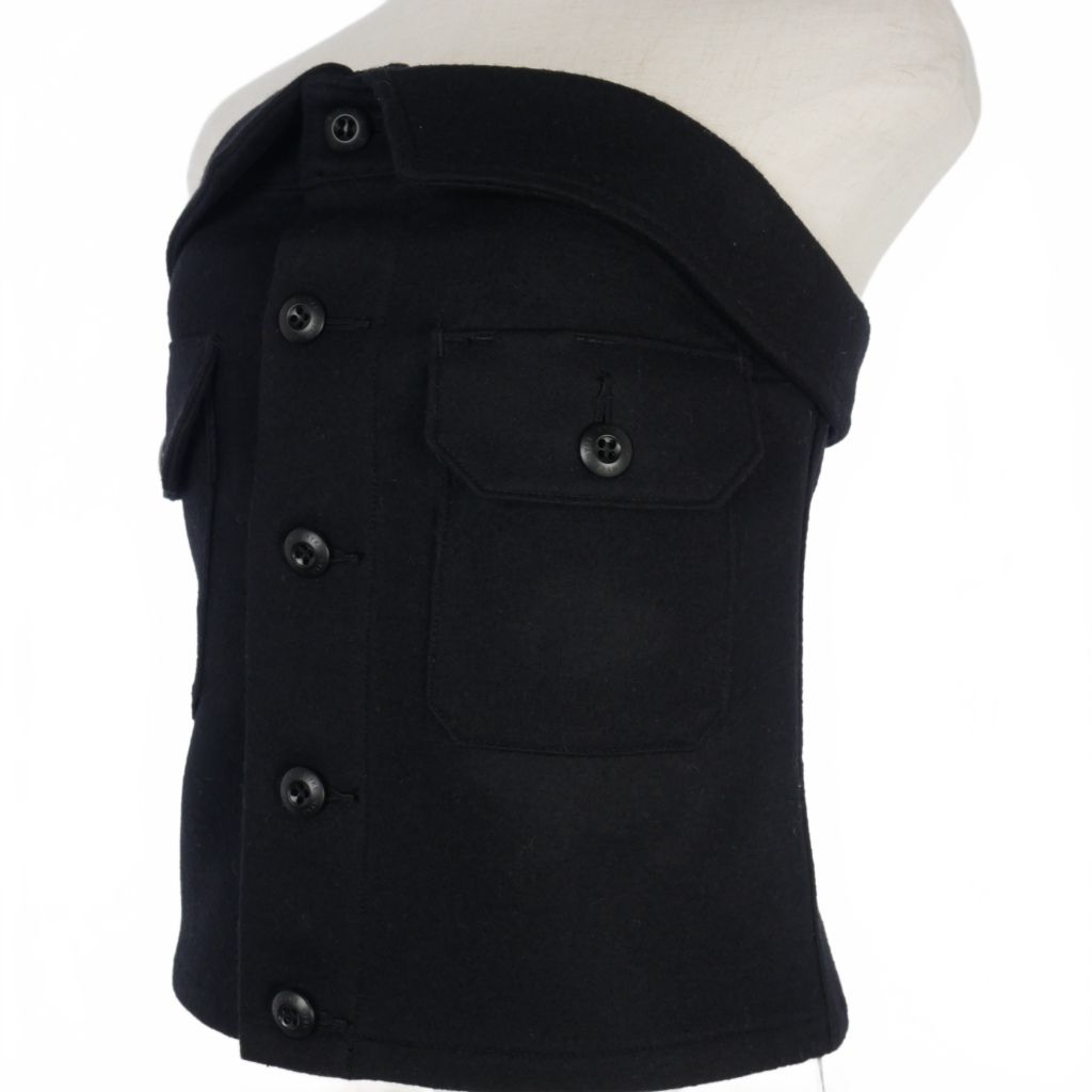 ハイク HYKE 24AW WOOL STRAPLESS TOP ウール ビスチェ S ブラック 黒  