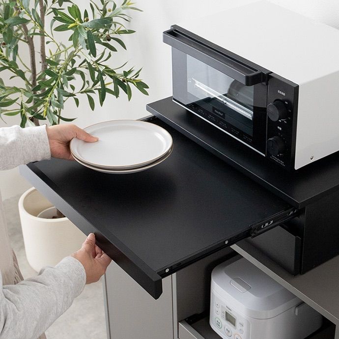 引き出し付レンジ下スライドトレー