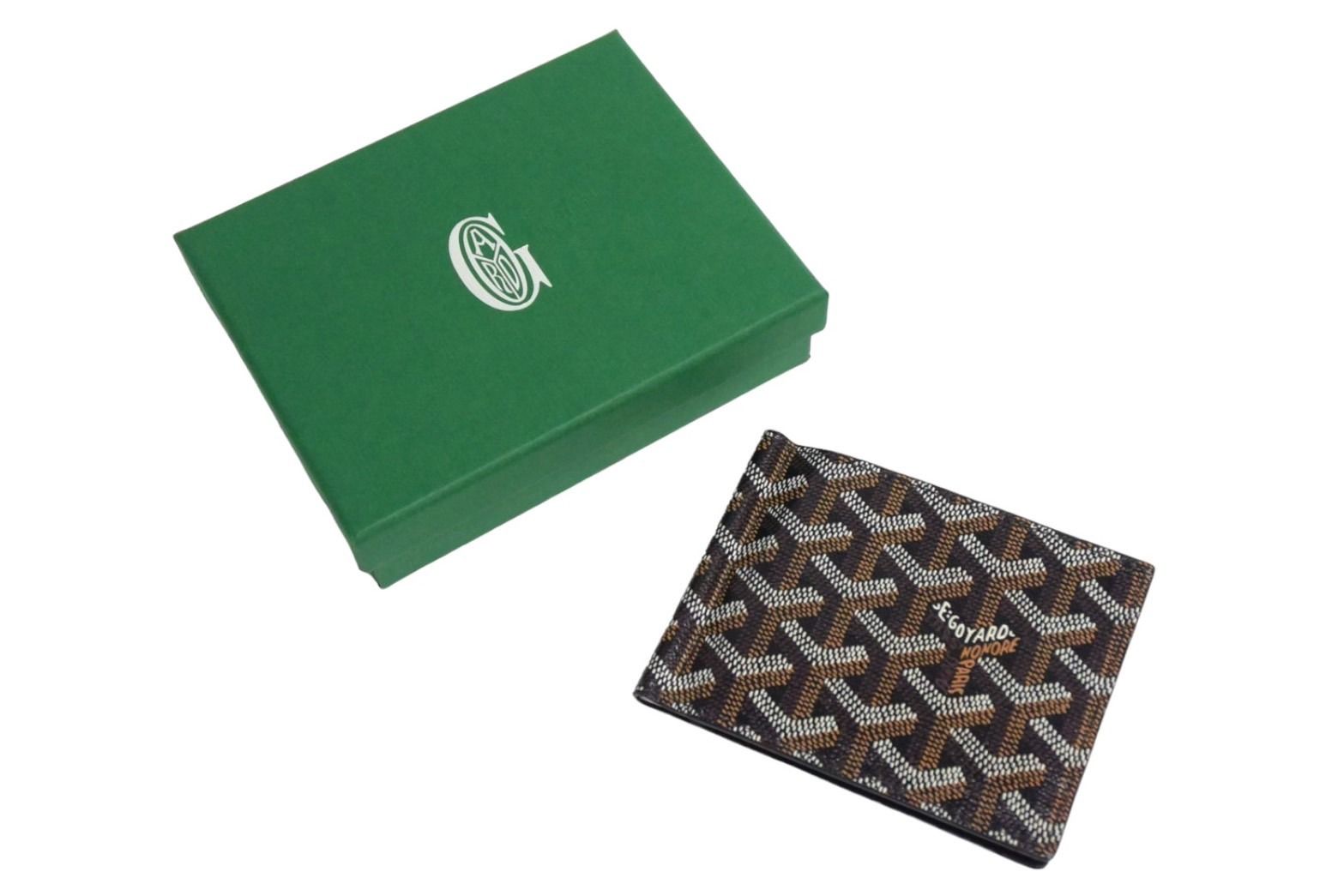 ゴヤール　マネークリップ　財布　美中古 GOYARD ゴヤール 二つ折り財布 マネークリップ付き グリーン
