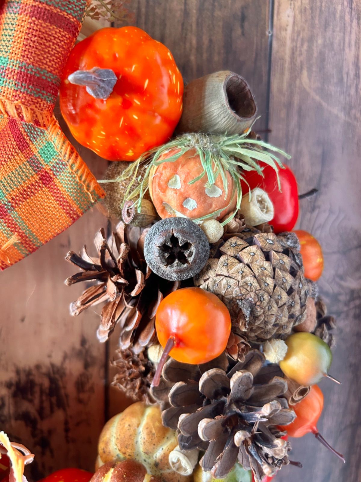 ハロウィンリース　スワッグ　カボチャ　ハンドメイド　インテリア　大きめ　特大 ハロウィンリース スワッグ カボチャ ハンドメイド インテリア