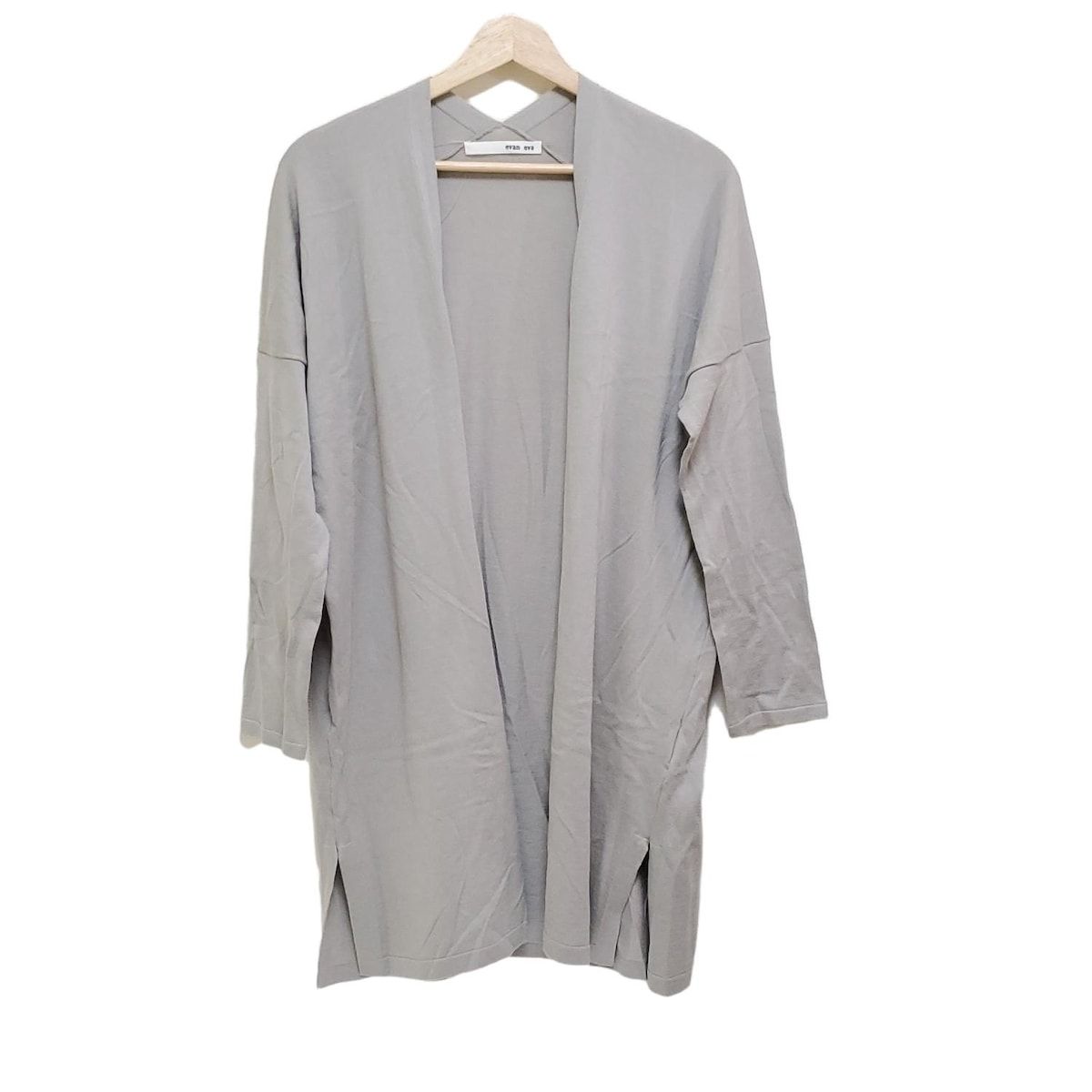 54】【中古】evam eva(エヴァムエヴァ) カーディガン 七分袖/シルク混