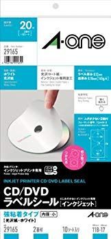 【】(未使用･未開封品) エーワン CD/DＶDラベルシール 光沢紙 内径小 10枚 29165 gsx453j