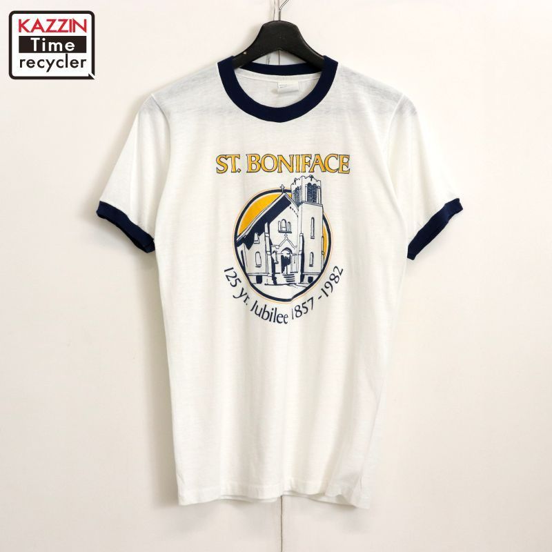 80s USA製 vintage SCREEN STARS リンガーTシャツ メンズ 表記Sサイズ 