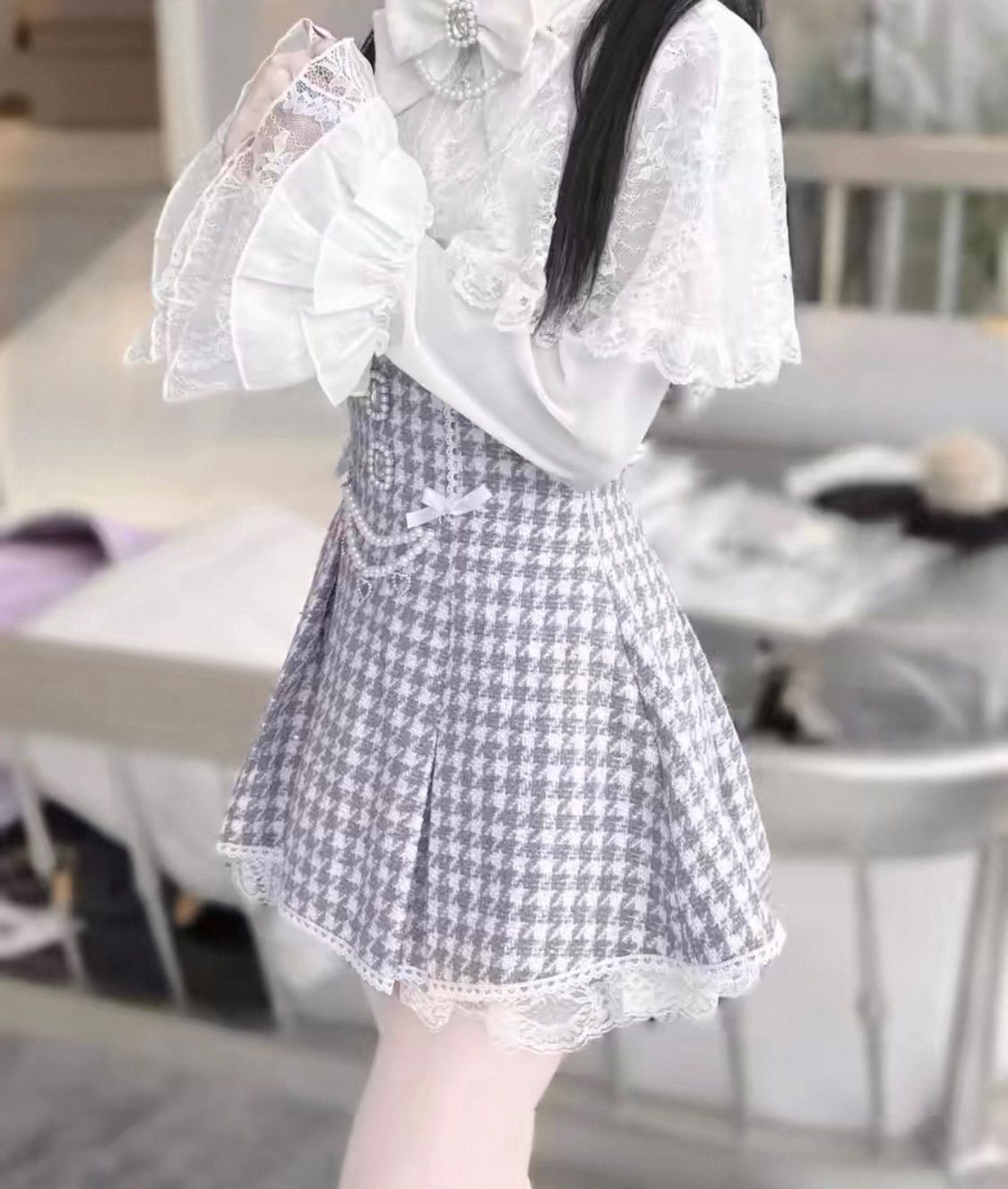 地雷系ツイードスカート ミニ丈