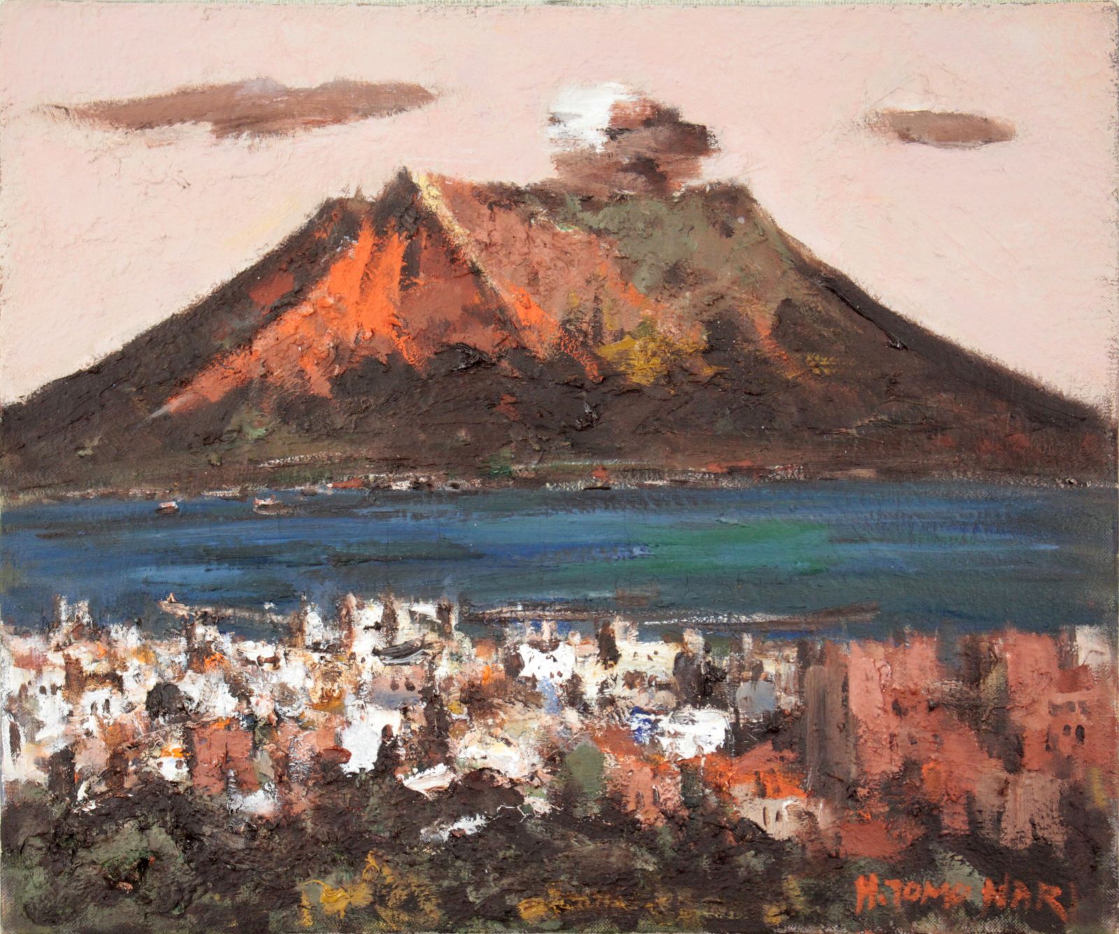 友成晴雄『桜島』油彩画【真作保証】 絵画 友成晴雄『桜島』油彩画【真作保証】 絵画 - メルカリ