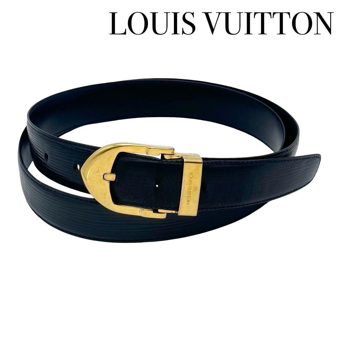 LOUIS VUITTON ルイヴィトン M6832 エピ サンチュールクラシック ベルト ブラック×ゴールドバックル メンズ レディース