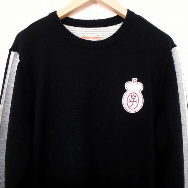 カステルバジャック 家紋 ロゴ ウール ニット セーター メンズ 48 (L) 楽天市場】カステルバジャック/CASTELBAJAC 秋冬物 切替ロゴ