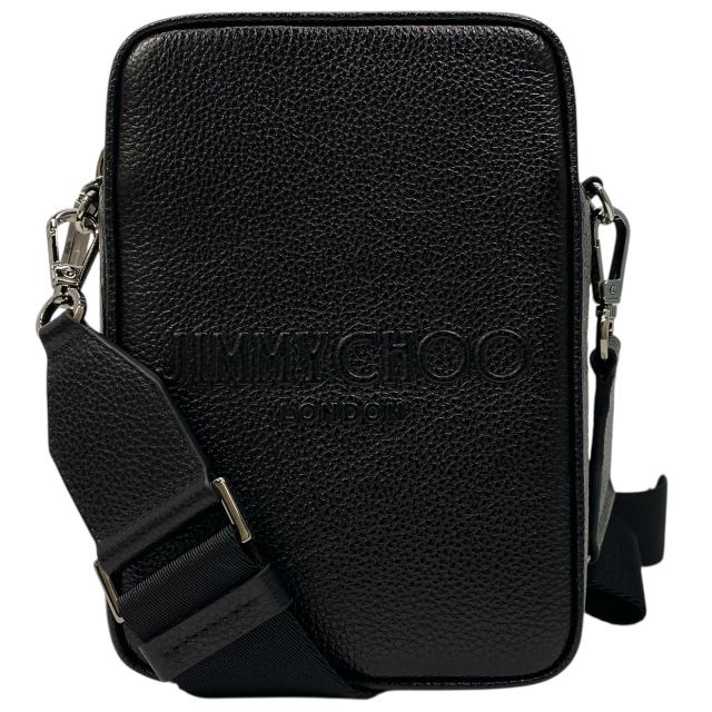 ♥ ジミーチュウ KIMI CAMERA LDA キミ カメラ バッグ ショルダーバッグ クロスボディ エンボス ロゴ ブラック レザー JIMMY CHOO