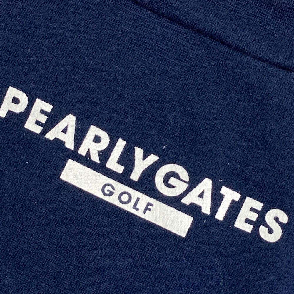 サイズ：5 PEARLY GATES パーリーゲイツ  ハイネック 半袖Tシャツ ニコちゃん ネイビー系 [240101497918] ゴルフウェア メンズ ストスト PEARLY GATES パーリーゲイツ ハイネック 半袖Tシャツ ニコ