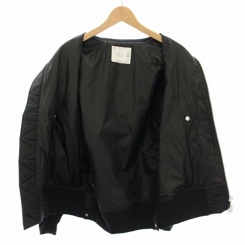 Sacai Ma-1 ナイロンツイル　ブルゾン  黒 Sacai Ma-1 ナイロンツイルブルゾン 黒