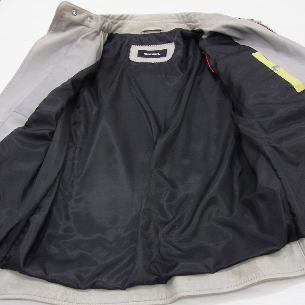 定価13万円○DIESEL ディーゼル ラムレザー ライダース ジャケット 革