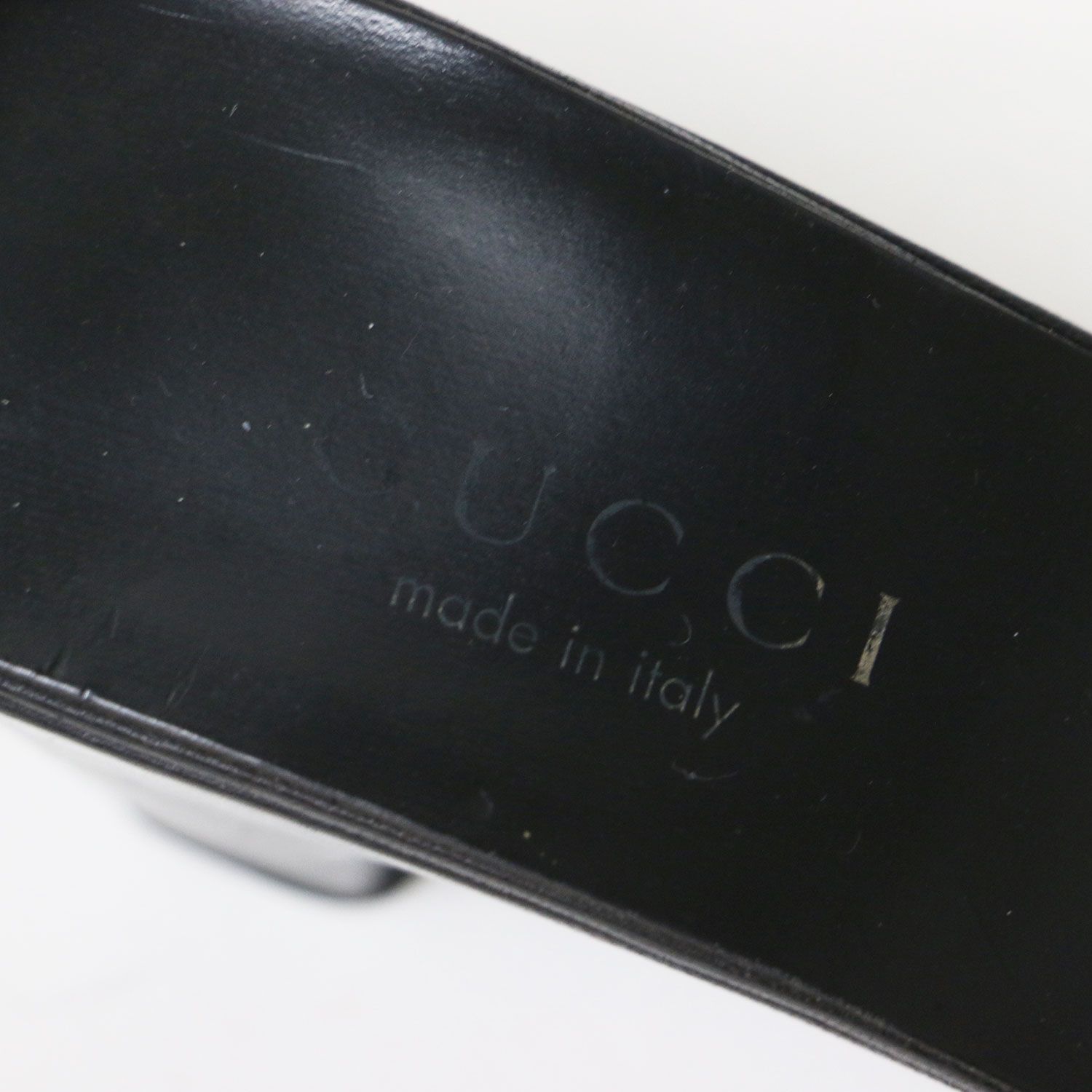 GUCCI ブラック オープントゥミュール ハイヒール レザー 黒 37 GUCCI グッチ サンダル ブラック 黒 サイズ:37 1/2 24.5cm