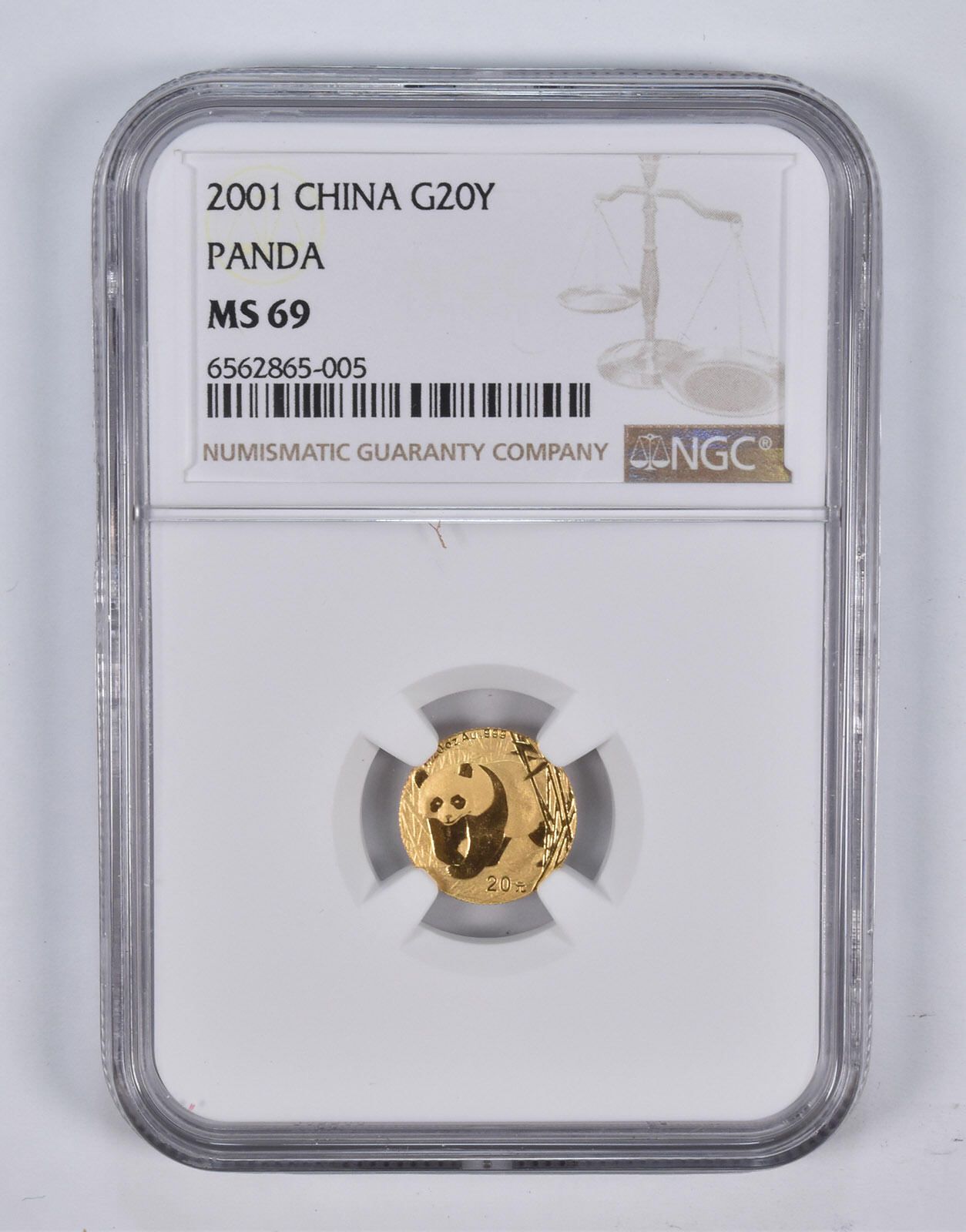 MS69 2001 中国 20元 パンダ 1|20オンス 999 金貨 NGC
