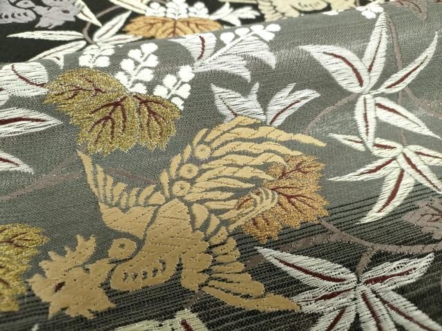 平和屋着物●両面　全通柄袋帯　唐織　桐竹鳳凰　金銀糸　正絹　逸品　DAAS3554ps 平和屋着物○両面 全通柄袋帯 唐織 桐竹鳳凰 金銀糸 正絹 逸品