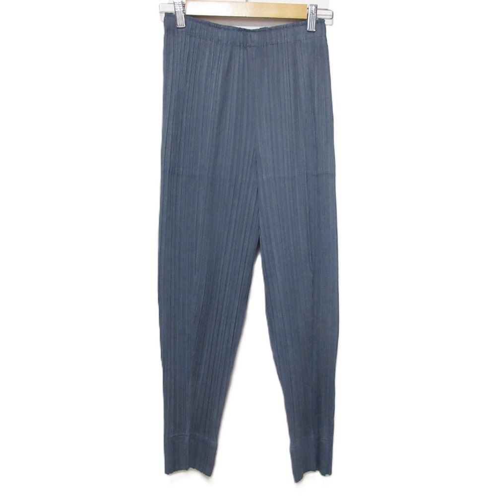 22AW PLEATS PLEASE ISSEY MIYAKE プリーツプリーズイッセイミヤケ プリーツ テーパードパンツ PP23JF115 サイズ3 グレー レディース 古着