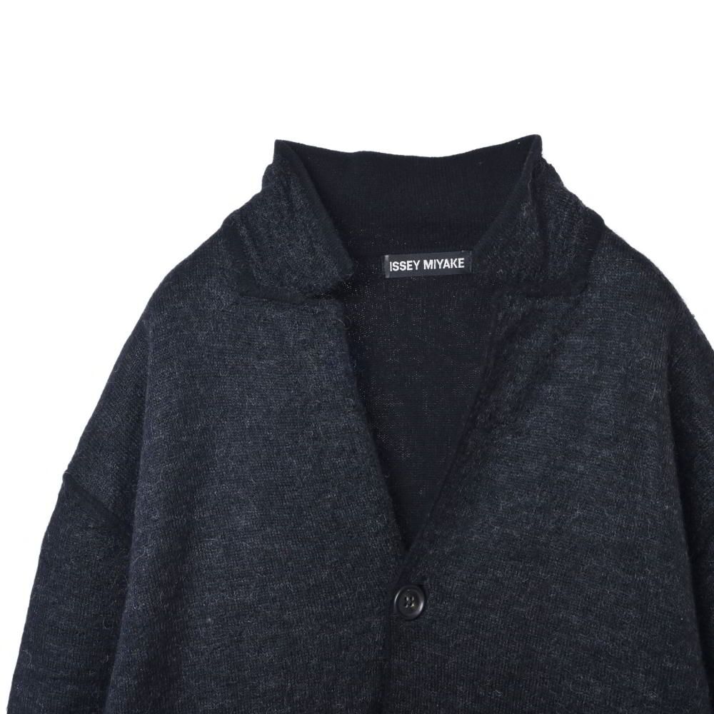 極美品○ イッセイミヤケ ニット ジャケット ウール モヘア グレー 4