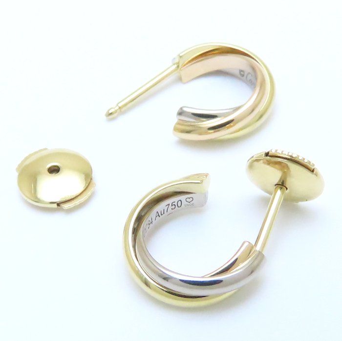 CARTIER カルティエ トリニティ フープ ピアス B8017100 K18