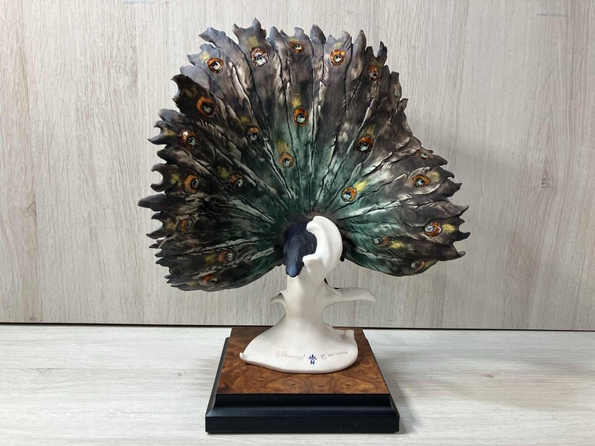 欠け有 ジョゼッペ アルマーニ 孔雀 置物 Giuseppe Armani FLORENCE イタリア製