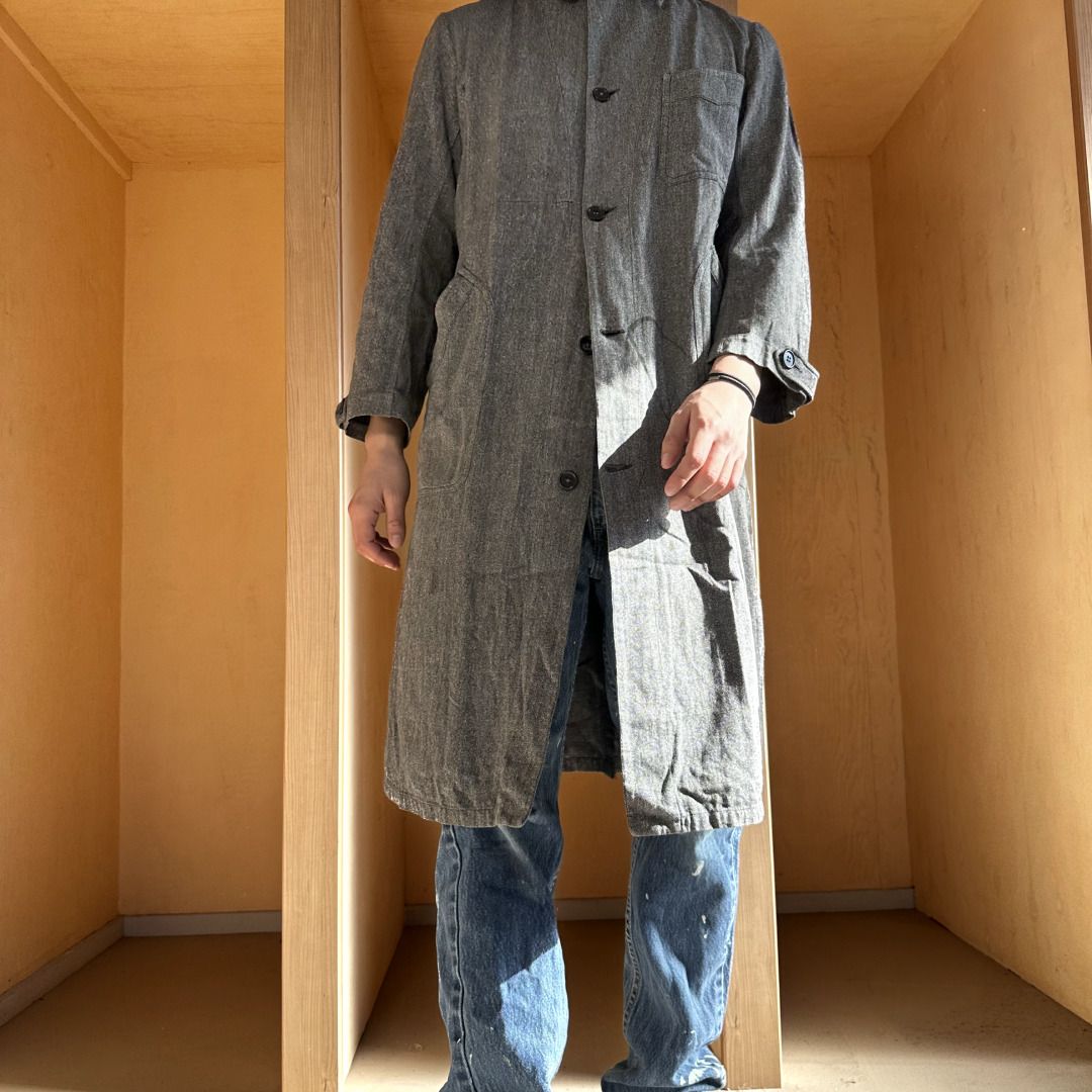 LE FAON 50s ブラックシャンブレー　アトリエコート LE FAON 50s ブラックシャンブレー アトリエコート - メルカリ