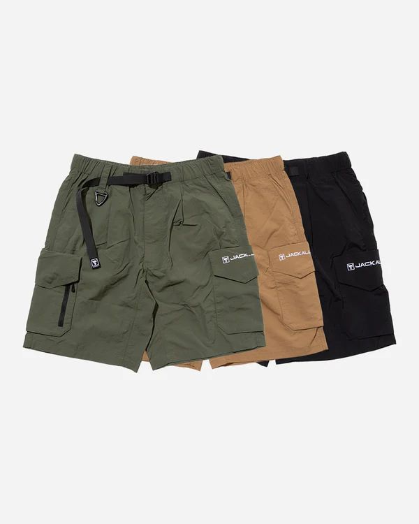 ジャッカル フィールドカーゴショーツ ブラック オリーブ コヨーテ 10か所のポケットあり JACKALL