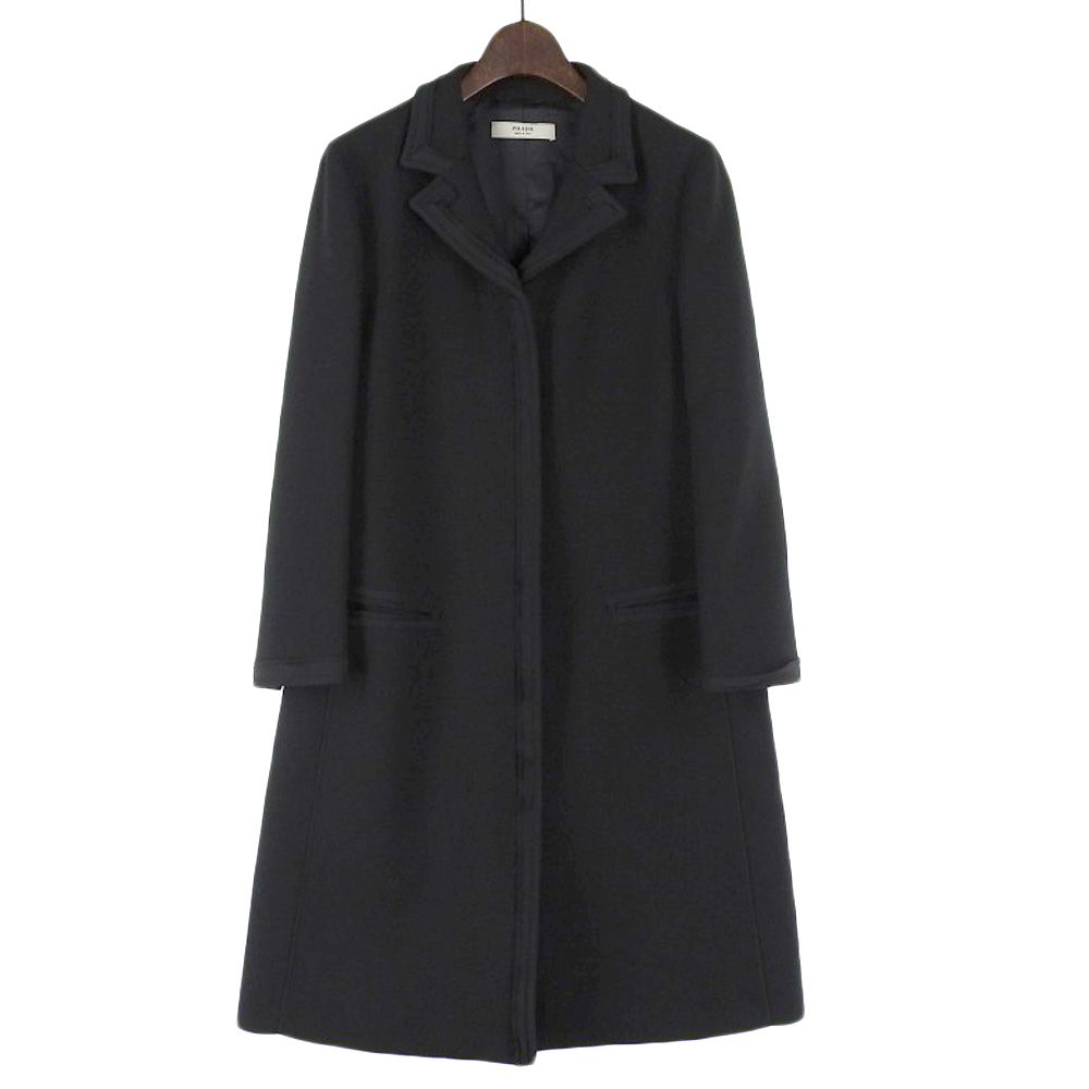 PRADA プラダ PRADA プラダ ウール混 チェスターコート レディース 