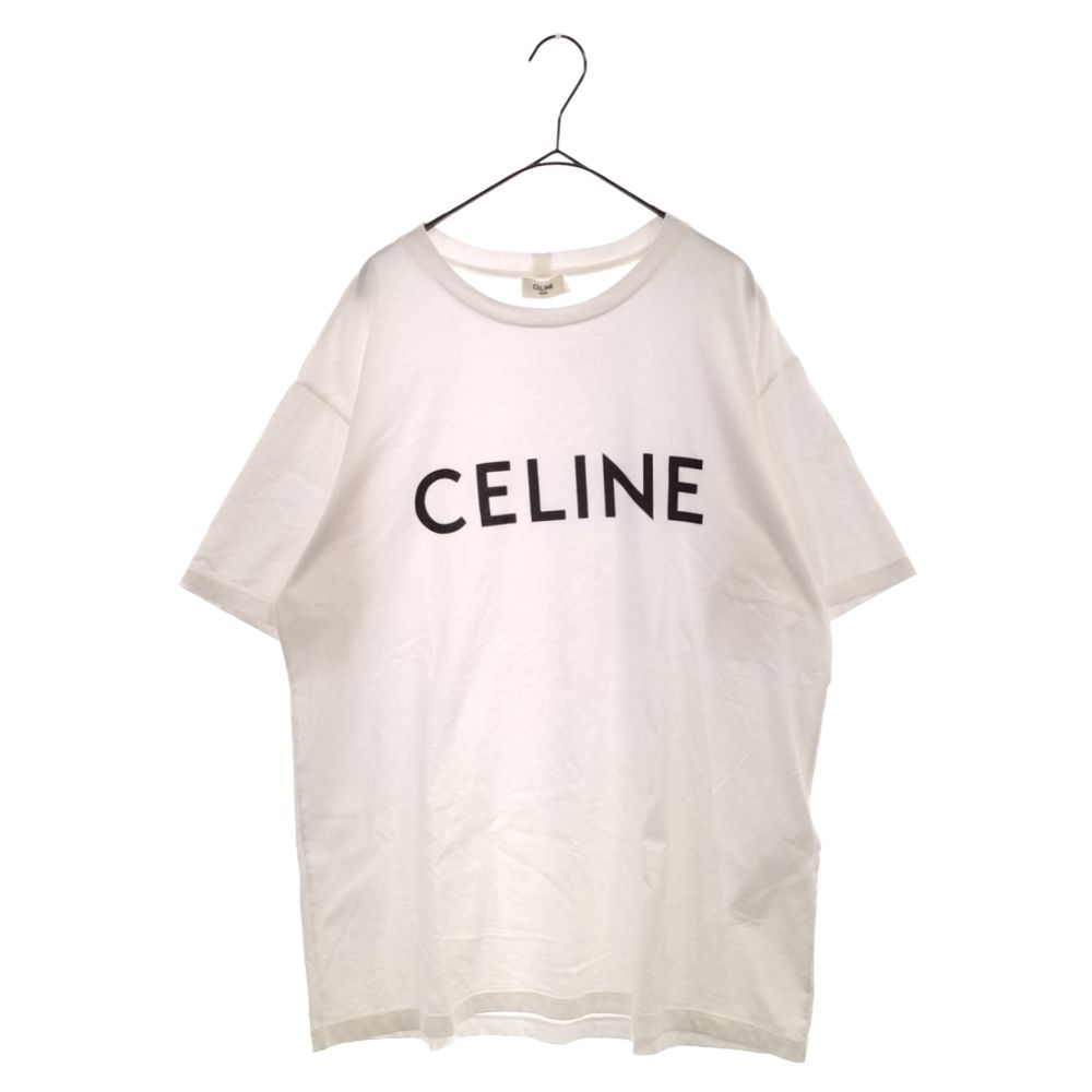 CELINE セリーヌ 22AW ルーズフィット ロゴプリント半袖カットソー Tシャツ ホワイト 2X681671Q