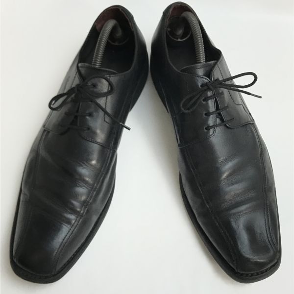 パラブーツ/Paraboot★本革/スワールモカ/レザーシューズ【9.5/28.0程度/黒】ビジネス/ドレスシューズ/Leather/Dress shoes/France◆bi-163 パラブーツ/Paraboot☆本革/スワールモカ/レザーシューズ【9.5/28.0