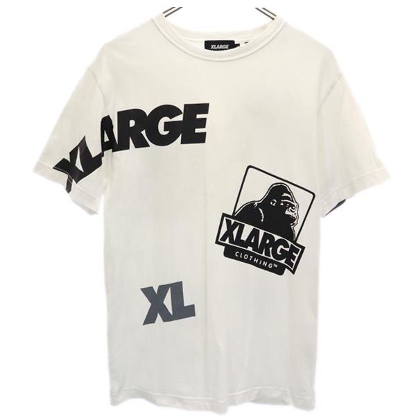 エクストララージ プリント 半袖 Tシャツ M ホワイト X-LARGE クルーネック メンズ   【230529】 メール便可