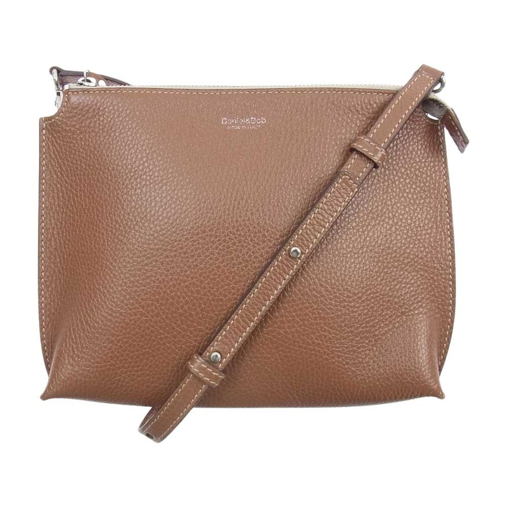 極上○ ダニエルアンドボブ ボディバッグ レザー ロゴ メンズ ブラウン