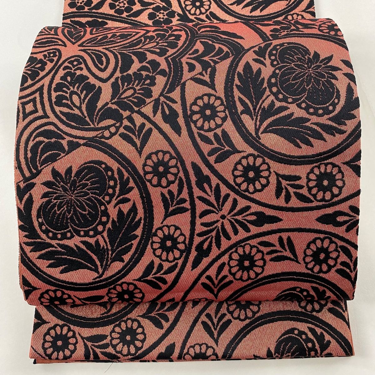 幸久　M300 真綿紬　唐花　洒落帯　六通　正絹　袋帯　美品 M300 真綿紬 唐花 洒落帯 六通 正絹 袋帯 美品 - メルカリ