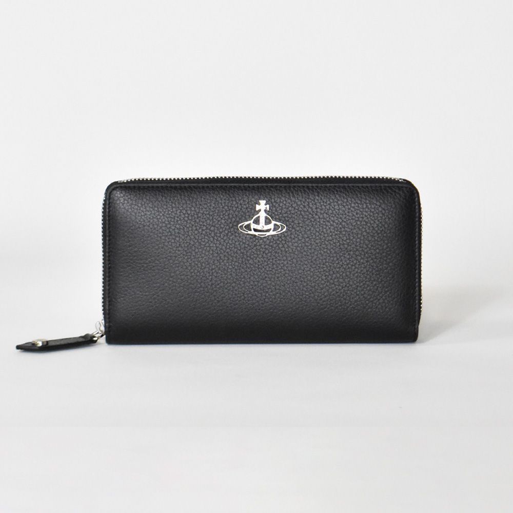 Vivienne Westwood ラウンドジップ 長財布 メンズ ブラック ロゴ