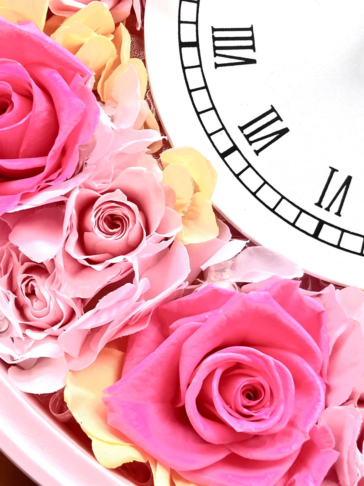 プリザーブドフラワー花時計　母の日　プリザーブド薔薇24個 訳あり24cm プリザーブドフラワー花時計 母の日 24cm 訳あり 華やか！