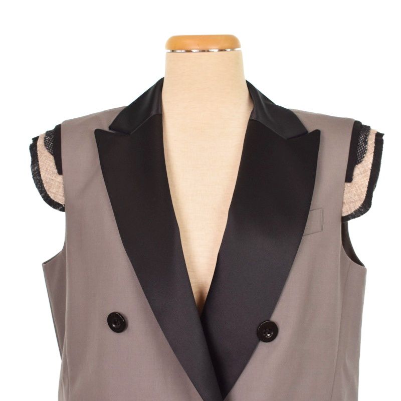 sacai ジレ サカイ sacai 23SS ロングドレス ジレ ベスト ジャケット 2