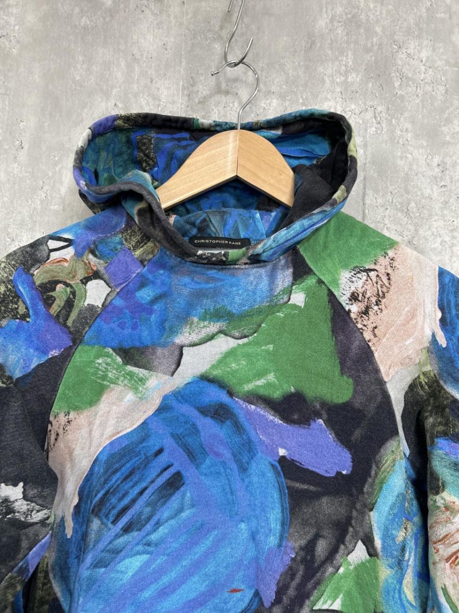 Christopher Kane クリストファー ケイン イタリア製 総柄 フーディ プルオーバー パーカー sizeXS マルチ ◆ ◎レディース