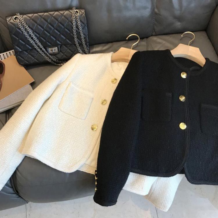 レディース ツイード ジャケット 春 秋 ノーカラー ジャケット