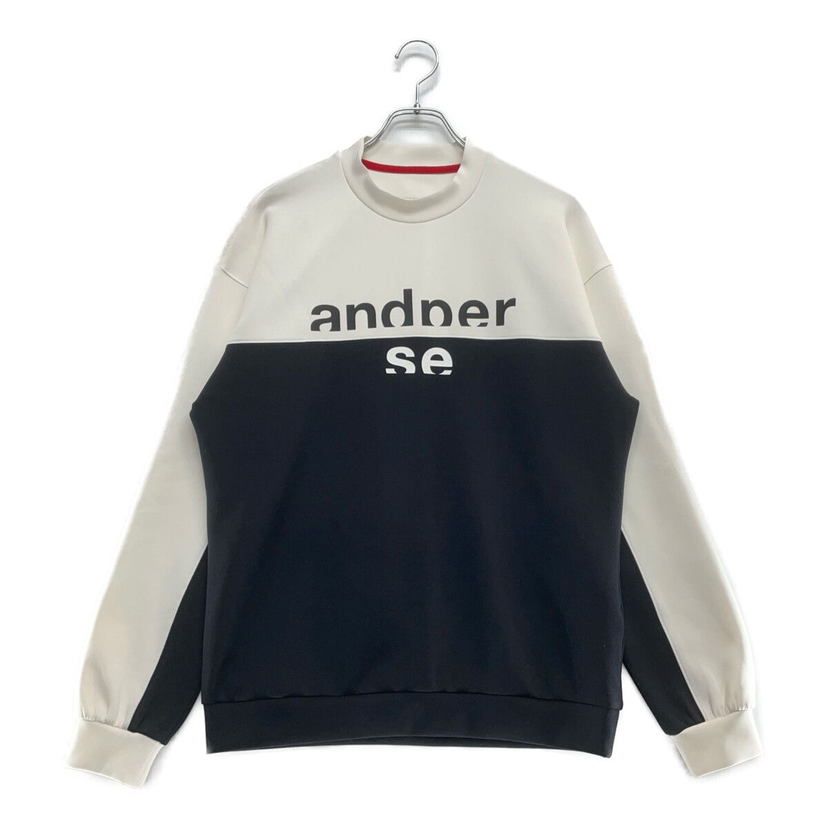 coco 中古 アンパスィ and per se メンズ スウェット L 白×黒 モックネック バイカラー 中古 メンズ アンパスィ and per se スウェット L 白×黒 モック