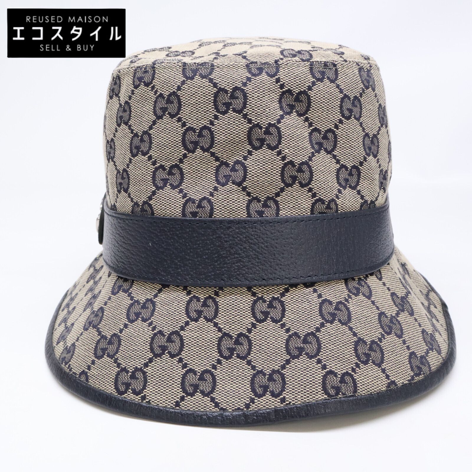 GUCCI グッチ 【美品】576587 GGキャンバス フェドラハット/ M GUCCI
