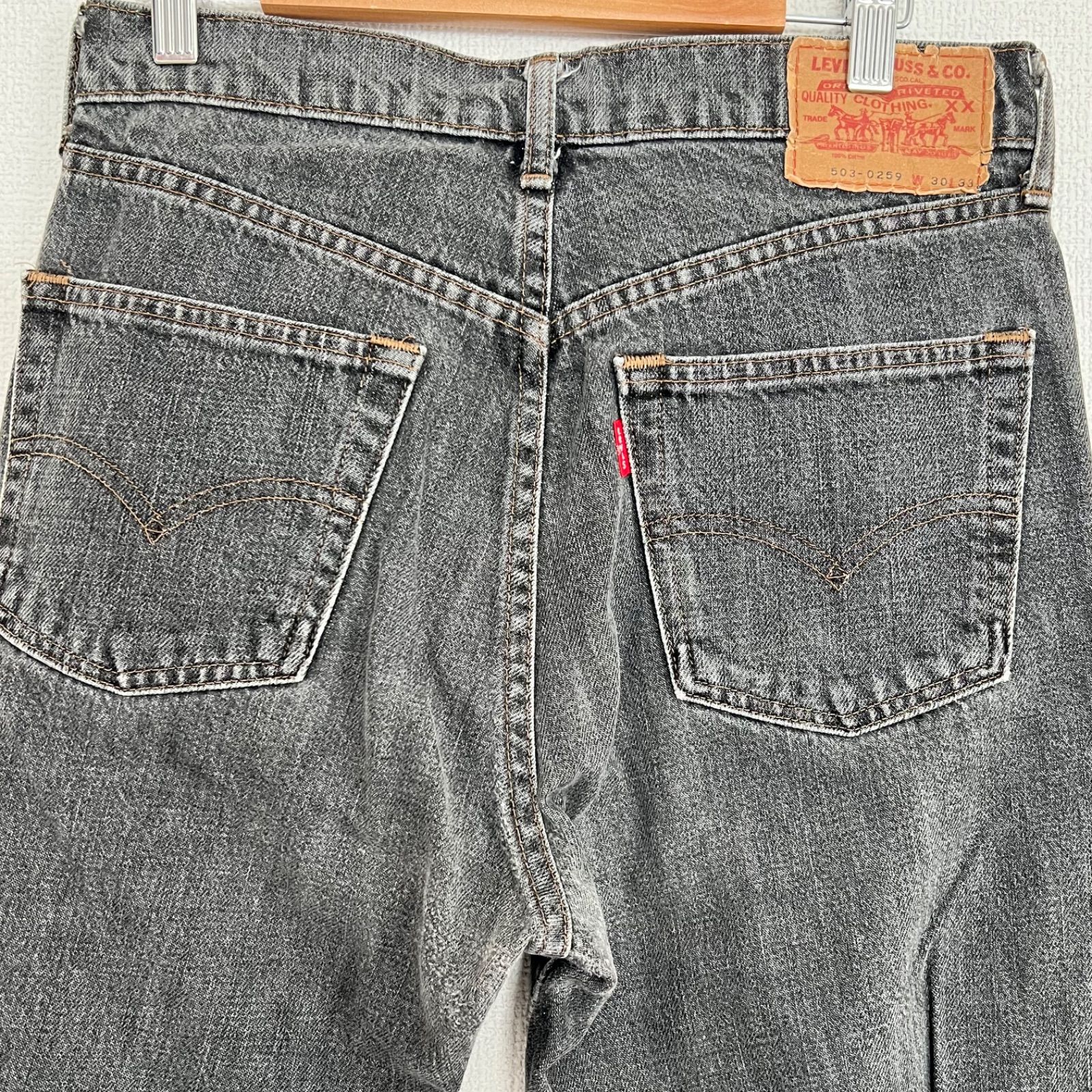 (^w^)b Levi’s 503‐0259 リーバイス 503 ブラックデニムパンツ ジーンズ ジーパン 綿100% コットン カッコいい オシャレ 着回し シンプル カジュアル メンズ サイズW30