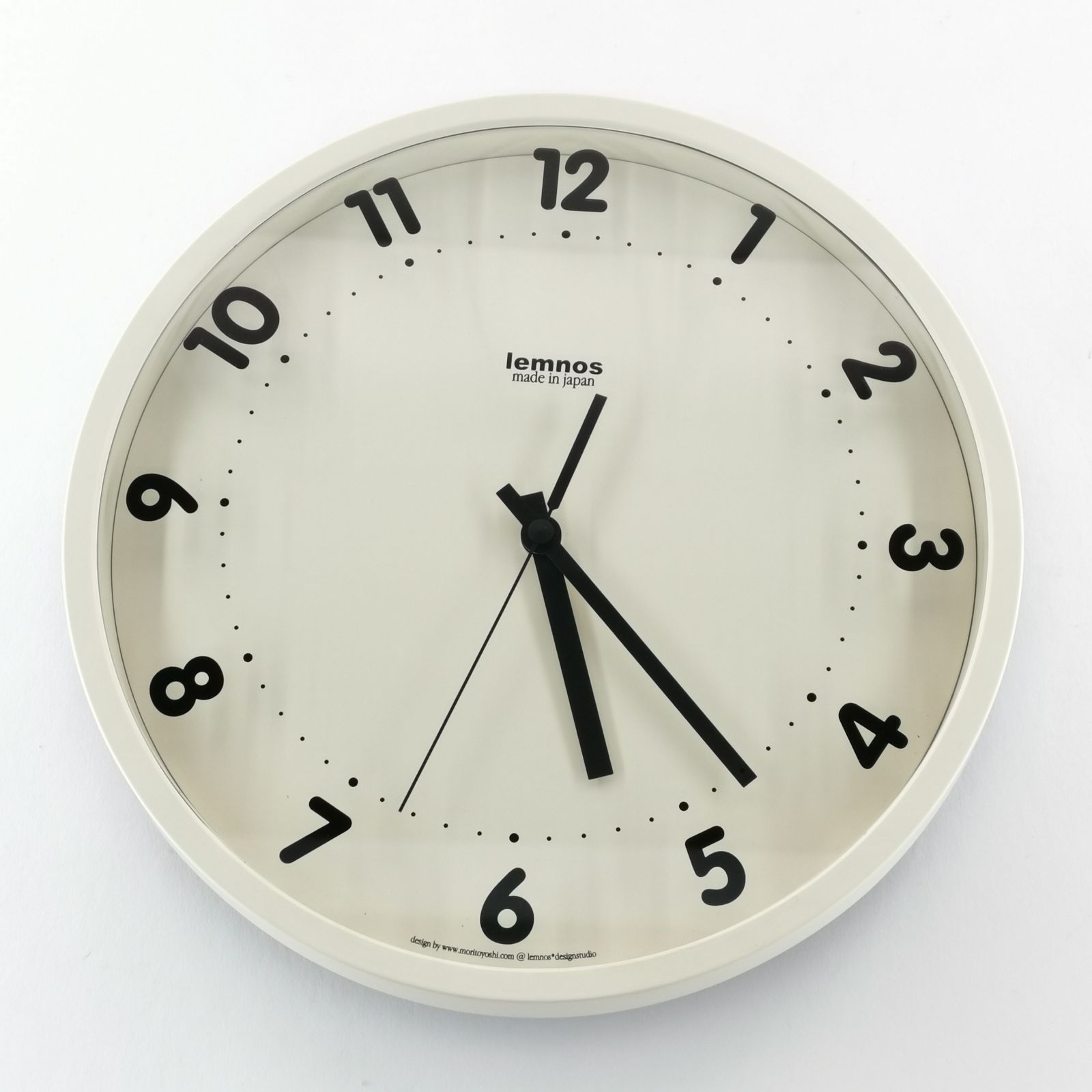 レムノス カンパーニュ電波掛け時計⭐︎シンプルな白い掛時計 直径約30cm