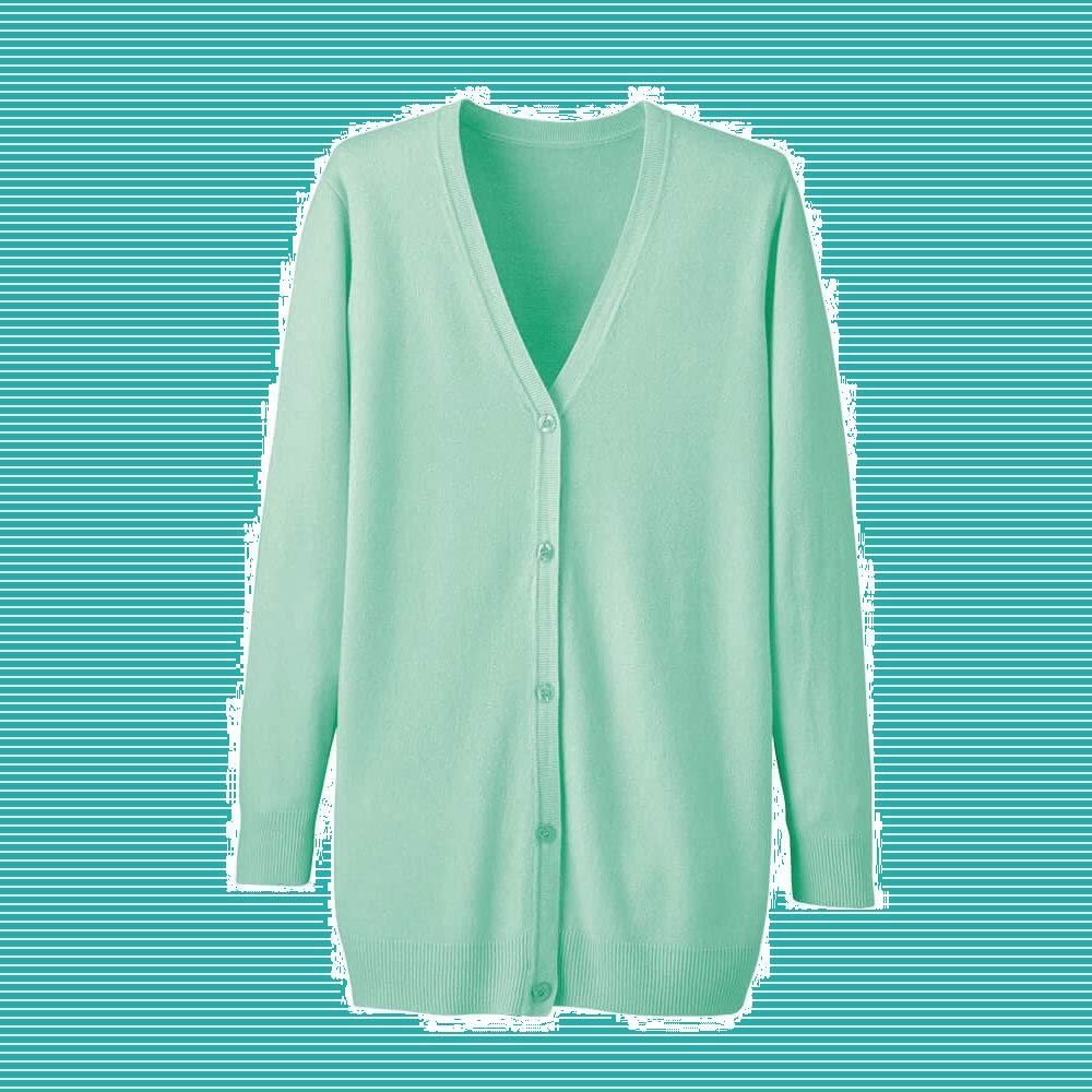 【売れ筋】介護 事務 看護 オフィス (ロング丈) カシミヤタッチカーディガン レディース [ナースリー]