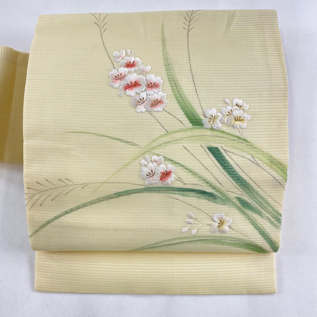 名古屋帯 優品 夏帯 絽 草花 金糸 黄色 正絹 【中古】 - メルカリ