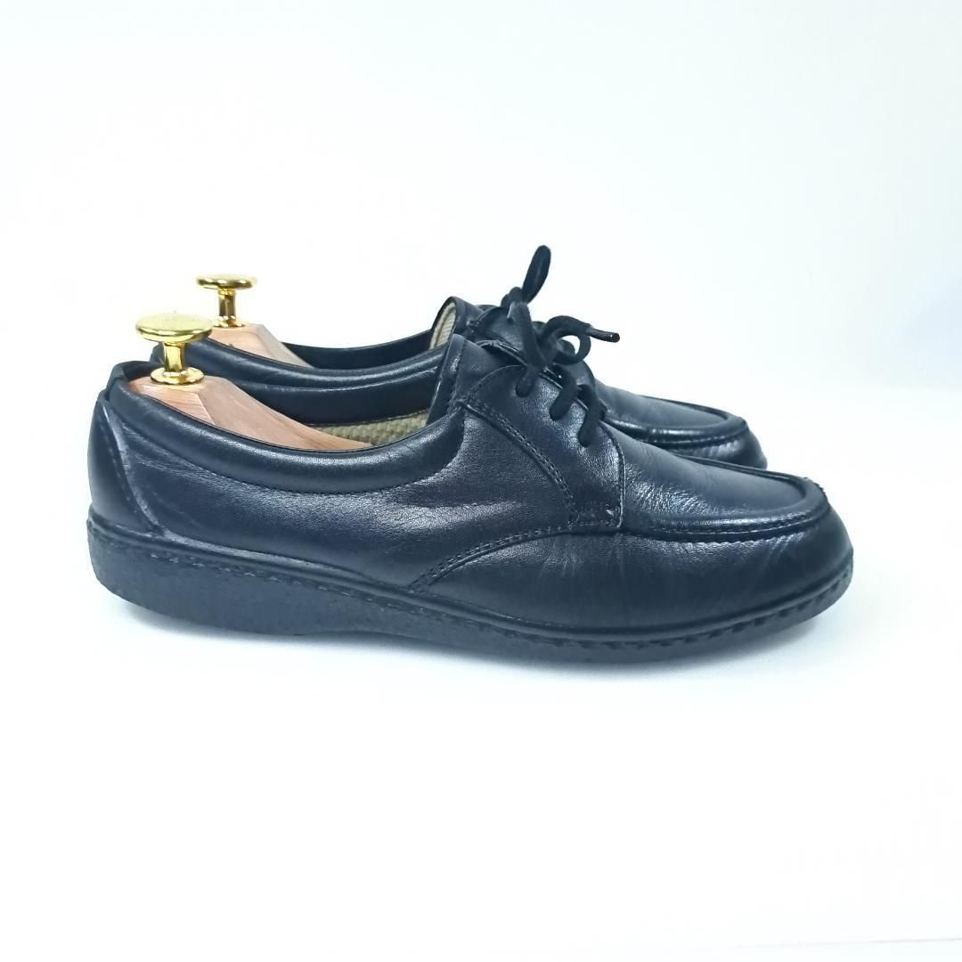 美品 ボンステップ ビジネスシューズ Uチップ レザー ブラック 25.5 3E Bon Step OTSUKA 革靴 Uチップ レースアップ コンフォート 23cm