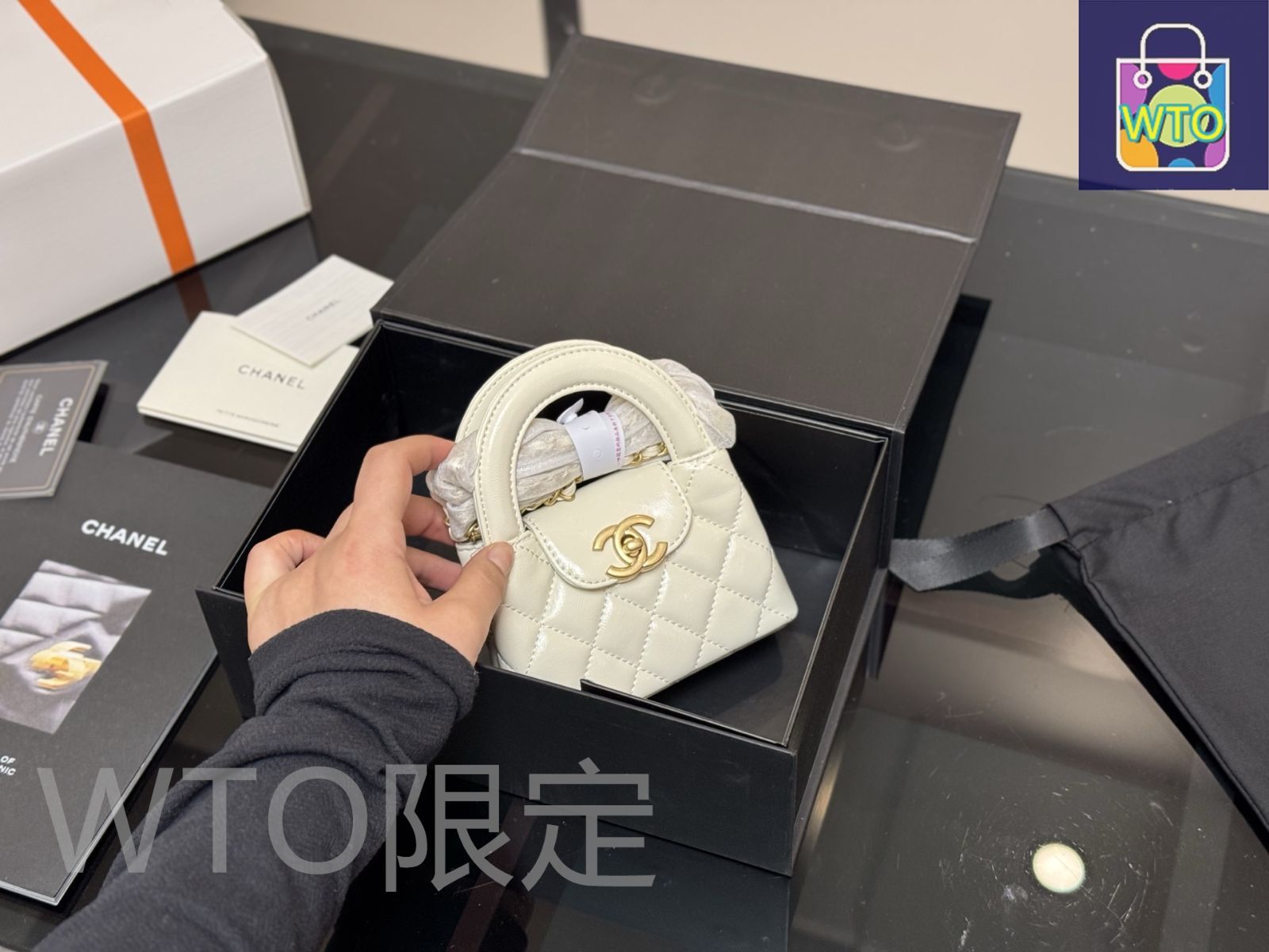 シャネル 23K ヴィンテージ風 ケリーバッグ ミニサイズ ホワイト 正規品 CHANELシャネル23Kミニショッピングバック シャネル