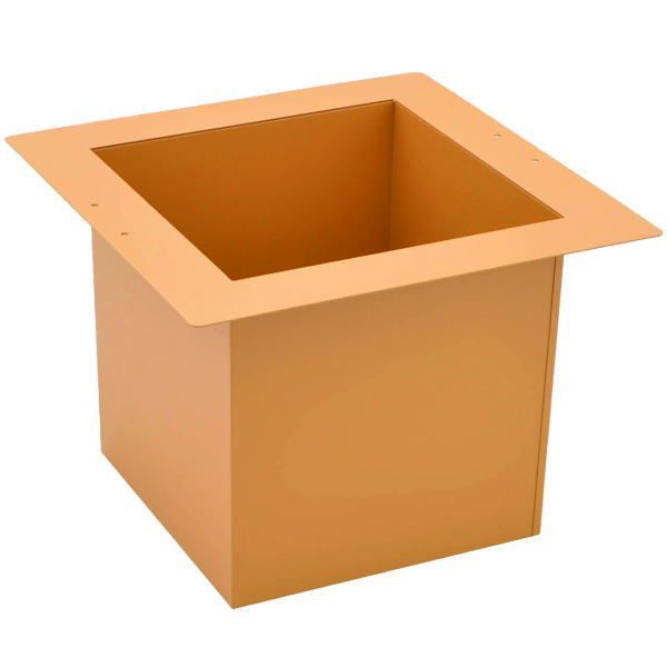 茶器 茶道具 炉壇 利休炉壇 聚楽色 炉蓋無し ツバと底辺1 6 mm厚 胴側面１mm厚 素材 鉄