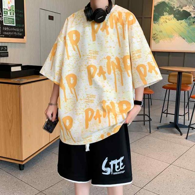 種類5：4XL/C：T18 ライトグリーン 秋冬 メンズ  服 シンプル ファッション オシャレ 大人 かっこいい 大きいサイズ ストリート 紳士服  半袖 T シャツ カジュアル スーツ 秋服 コンプリートセット