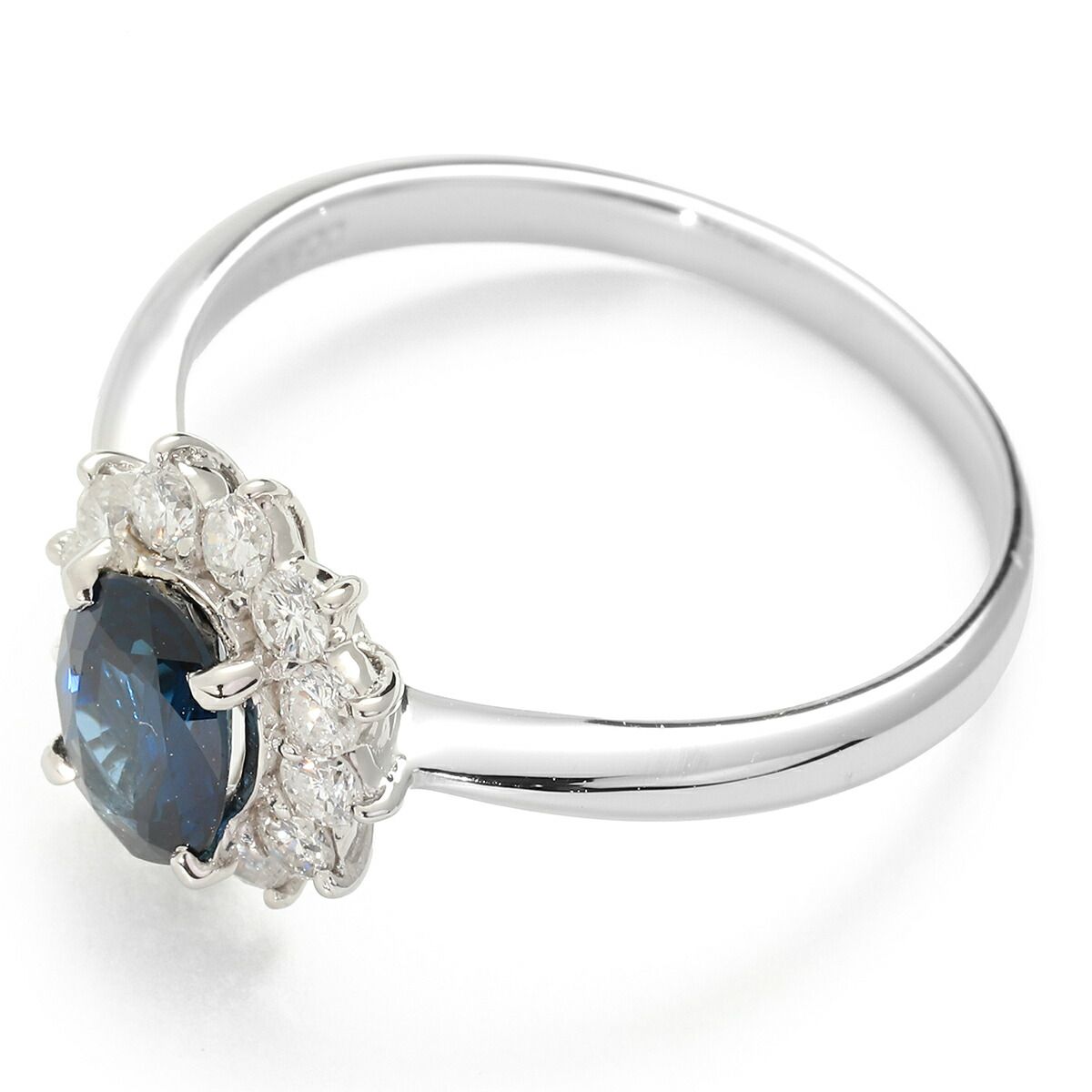 ヘイローデザインリング 指輪 サファイア 0.91ct ダイヤモンド 0.4ct 
