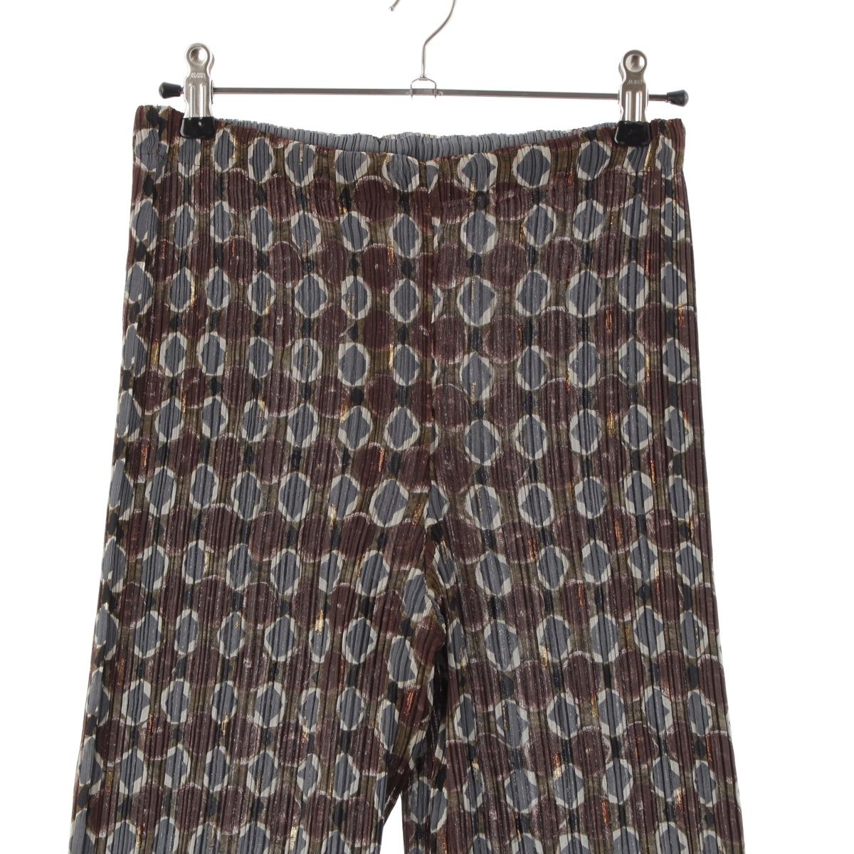 ISSEY MIYAKE パンツ IM74-FF934 ISSEY MIYAKE All-over glitter pleated front button Pants