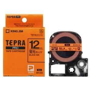 （まとめ） テプラテープ キングジム 「テプラ」ＰＲＯ ＳＲシリーズ専用テープカートリッジ オレンジ SK12D 4971660752379 ●１２ｍｍ幅 1個【×10セット】