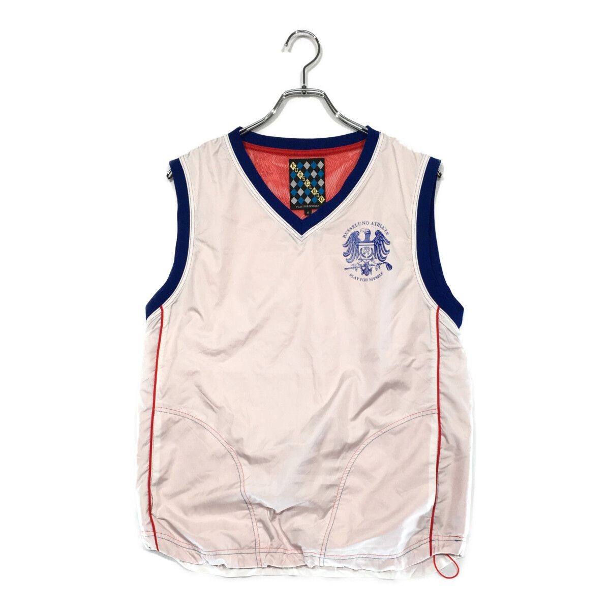 RUSSELUNO ラッセルノ ナイロンベスト サイズ6 XL 白 中古 メンズ ラッセルノ RUSSELUNO ベスト 6(LL) 白 ホワイト V